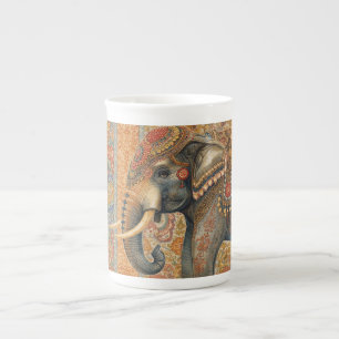 Elefant im Vintage-Stil, antiker Elefant, Elefante Prozellantasse