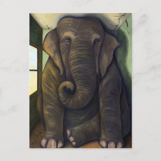 Elefant im Zimmer Postkarte (Vorderseite)