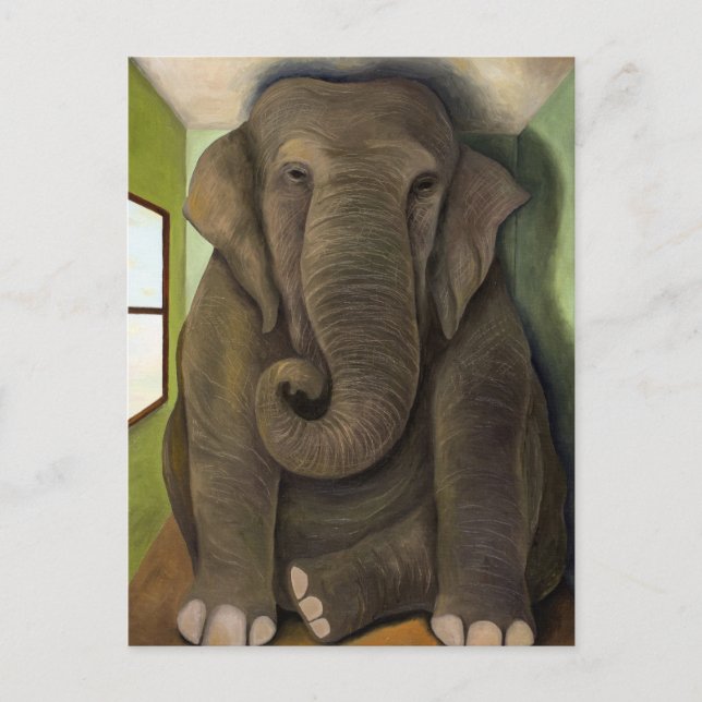 Elefant im Zimmer Postkarte (Vorderseite)
