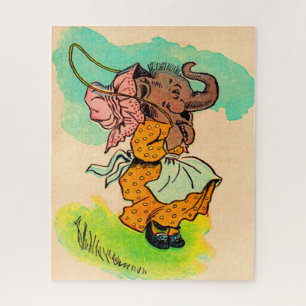 Elefant in Ankleidung aus den 1930er Jahren mit Sp Puzzle
