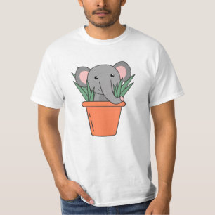 Elefant in Blumentop Funny Elephant Pflanze T-Shirt
