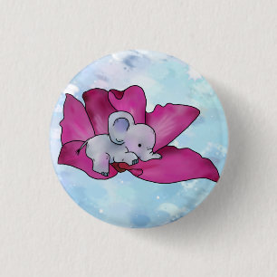 Elefant in Blüte Button