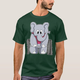 Elefant in Bodybuilding mit Barbell T-Shirt