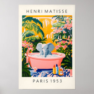 Elefant in der Badewanne Lustiger Poster, Tropisch Poster