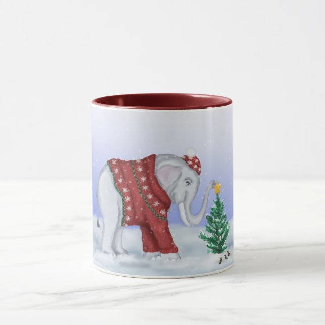 Elefant-in der Hand gestrickte Strickjacke-Tasse Tasse (Zentrum)