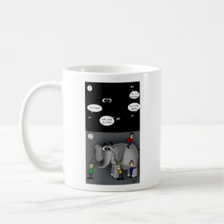 Elefant in einem dunklen Raum Tasse