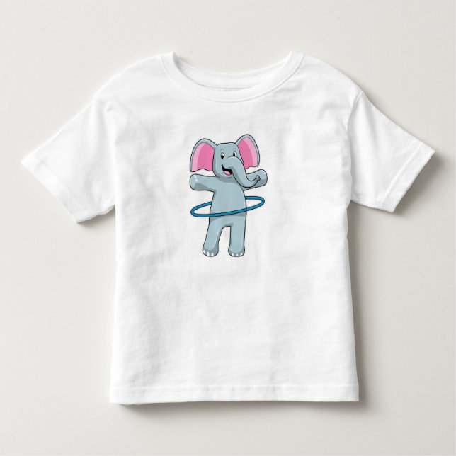 Elefant in Fitness mit Reifen der Fitness Kleinkind T-shirt (Vorderseite)