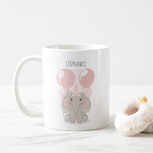 Elefant in Geburtstagshut Kaffeetasse