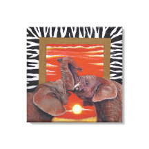 Elefant in Liebe Sunset und Zebra-Druck