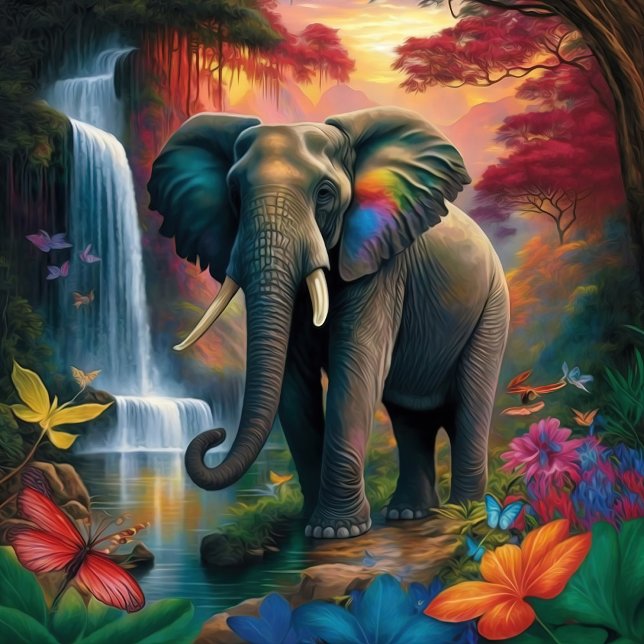 Elefant in majestätischer Landschaft Jigsaw Puzzle (Von Creator hochgeladen)