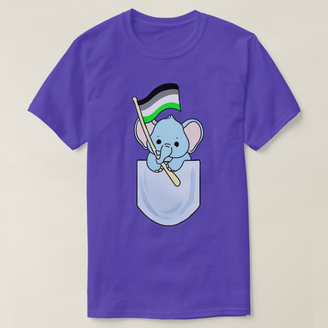 Elefant in Pocket Agender Pride T-Shirt (Design vorne)