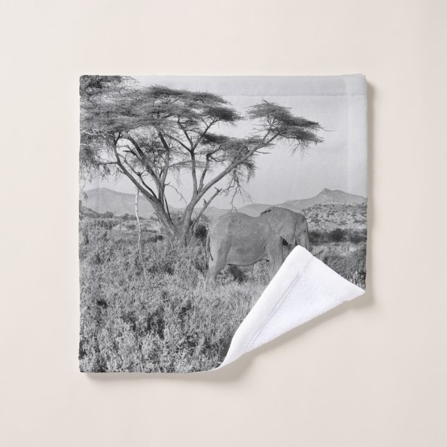 Elefant in Samburu Badhandtuch Set (Waschlappen)