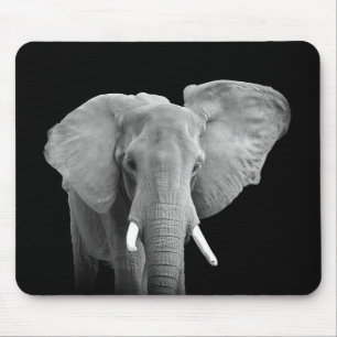 Elefant in Schwarz und Weiß Mousepad