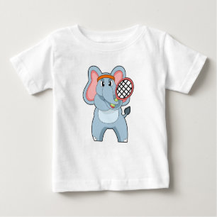 Elefant in Tennis mit Tennisschläger Baby T-shirt