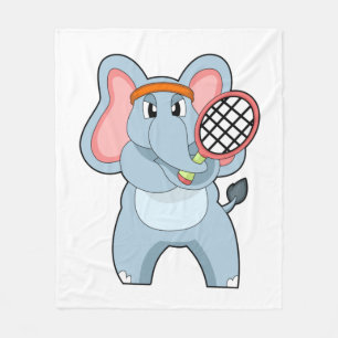 Elefant in Tennis mit Tennisschläger Fleecedecke