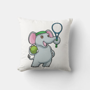 Elefant in Tennis mit Tennisschläger Kissen