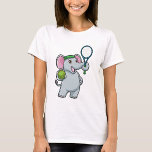 Elefant in Tennis mit Tennisschläger T-Shirt