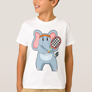 Elefant in Tennis mit Tennisschläger T-Shirt
