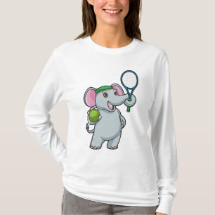 Elefant in Tennis mit Tennisschläger T-Shirt