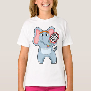 Elefant in Tennis mit Tennisschläger T-Shirt