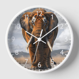 Elefant in Tigerverkleidung Uhr
