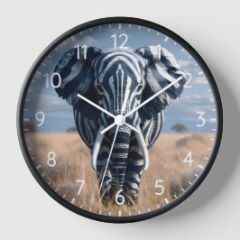 Elefant in Zebra-Verkleidung Uhr