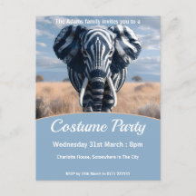 Elefant in Zebra verschleiert Kostümkostüm Party