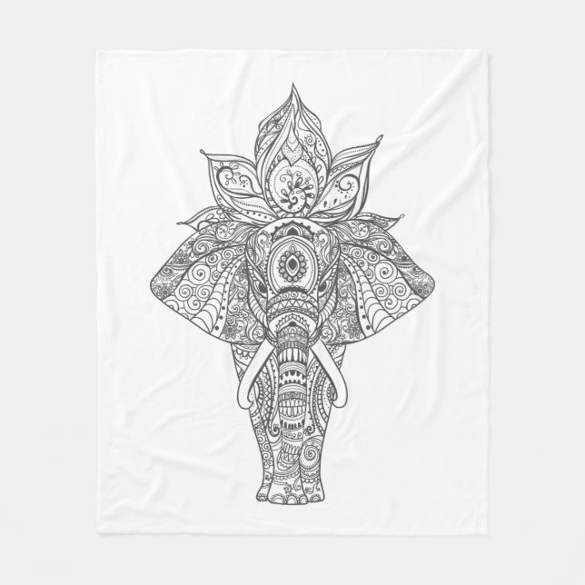 Elefant inspiriert fleecedecke (Vorderseite)