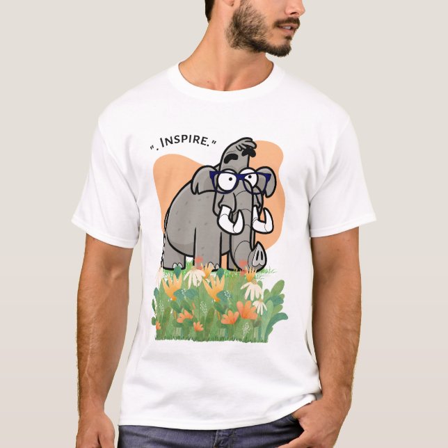 Elefant inspiriert T-Shirt (Vorderseite)