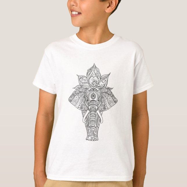 Elefant inspiriert T-Shirt (Vorderseite)