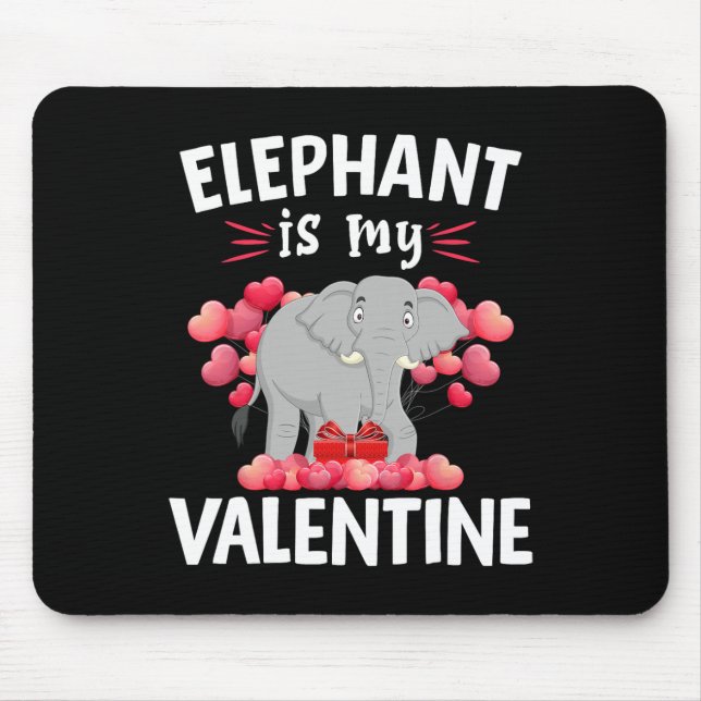 Elefant ist mein Valentinstag glücklicher Valentin Mousepad (Vorne)