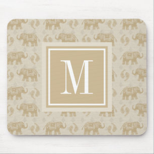 Elefant-kakifarbiges Wohnwagen-Muster des Mousepad