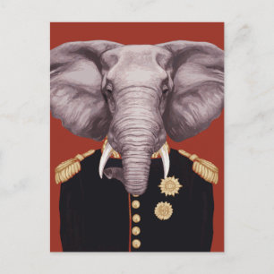 Elefant Kapitän Postkarte
