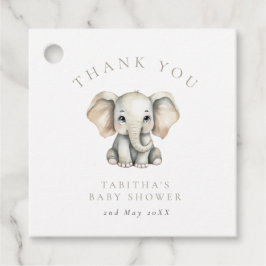 Elefant Kleiner Erdnuss-Baby-Shower-Dankeschön Geschenkanhänger