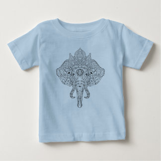 Elefant-Kopf inspiriertes Gekritzel Baby T-shirt