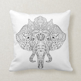 Elefant-Kopf inspiriertes Gekritzel Kissen
