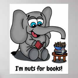 Elefant lesen: Ich bin Nackte für Bücher Poster