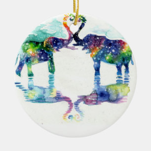 Elefant Liebe Keramik Ornament