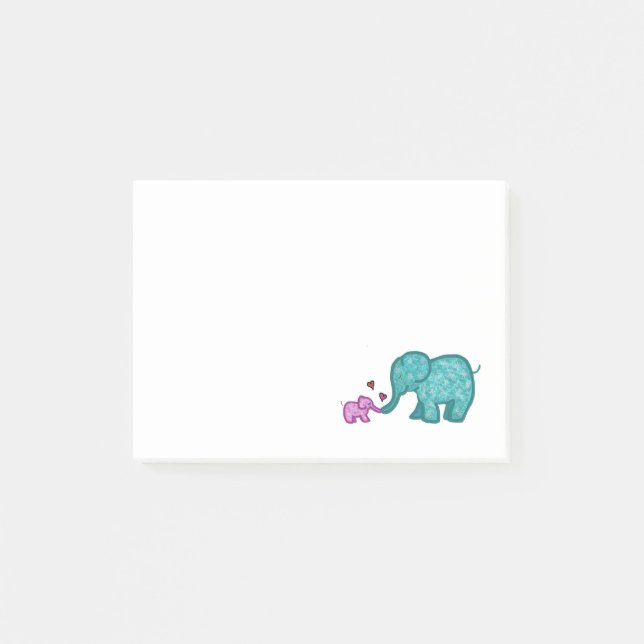 Elefant-Liebe Post-it Klebezettel (Vorderseite)
