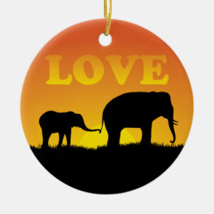 Elefant-Liebe - Verzierung Keramik Ornament