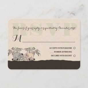 Elefant-Liebe-Wedding uAwg-Karte RSVP Karte