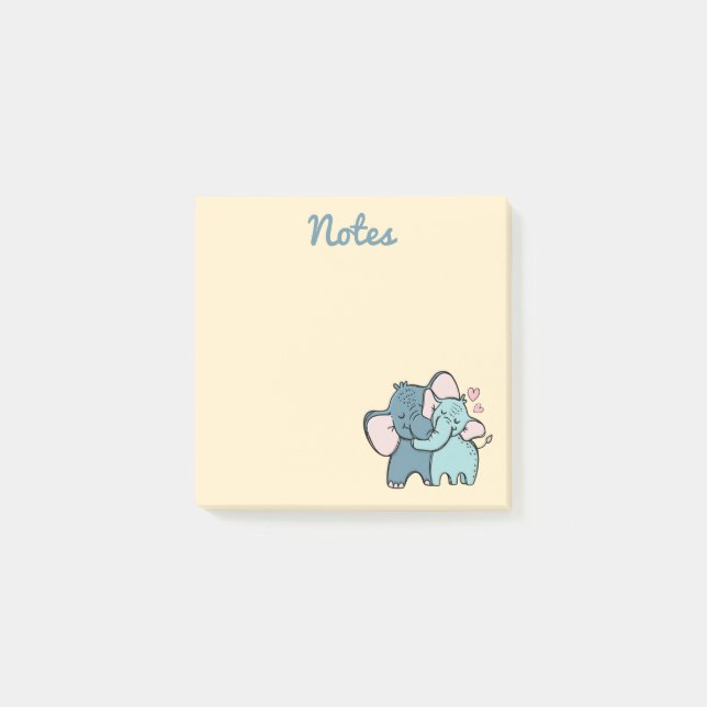 Elefant Liebes-Post-It-Notizen Post-it Klebezettel (Vorderseite)