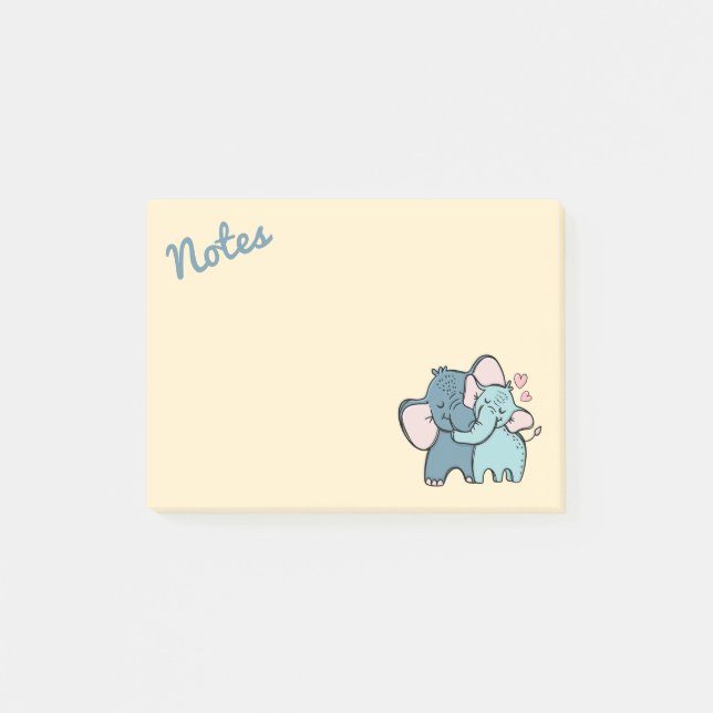 Elefant Liebes-Post-It-Notizen Post-it Klebezettel (Vorderseite)