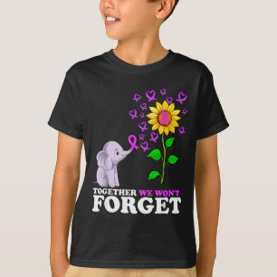 Elefant Lila Band Ende Alzheimer-Bewusstsein T-Shirt