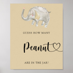 Elefant Luftballon - rate wie viele Erdnüsse Poster