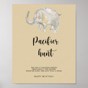 Elefant Luftballon - Schnuller Jagd Baby Shower Sp Poster