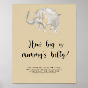 Elefant Luftballon Wie groß ist Mamas Bauch Spiel Poster
