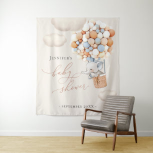 Elefant Luftballon Wolken Wandteppich