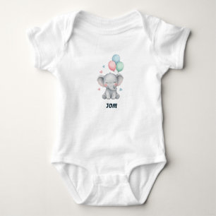 Elefant Luftballons Baby Bodyanzug Strampler