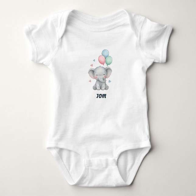 Elefant Luftballons Baby Bodyanzug Strampler (Vorderseite)